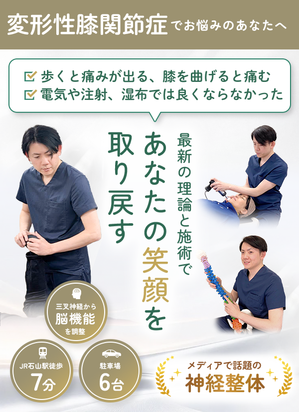 変形性膝関節症を改善に導きます